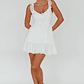 Shenay Ruffle Strap Embroidered Mini Dress White - thumbnail 3