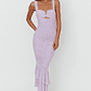 Nadia Ruched Fishtail Maxi Dress Lilac - thumbnail 4