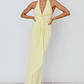 Ray Of Light Ruched Halterneck Maxi Dress Lemon - thumbnail 2