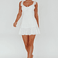 Shenay Ruffle Strap Embroidered Mini Dress White - thumbnail 6