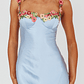 Rose Garden Floral Applique Midi Dress Blue - thumbnail 4