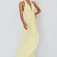 Ray Of Light Ruched Halterneck Maxi Dress Lemon - thumbnail 4