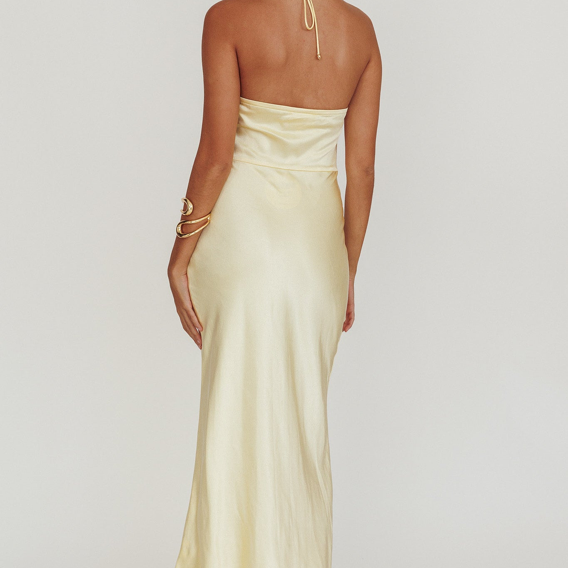 High Roller Flower Decoration Halter Dress Butter 2