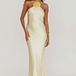 High Roller Flower Decoration Halter Dress Butter - thumbnail 5