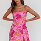 Marlina Strapless Jacquard Mini Dress Pink - thumbnail 6