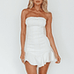 Cathlin Strapless Ruffle Hem Dress White - thumbnail 6