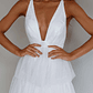 Auguste Tiered Frill Midi Dress White - thumbnail 4