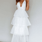 Auguste Tiered Frill Midi Dress White - thumbnail 5
