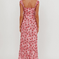 Femme Belle Ribbon Trim Maxi Dress Floral Pink - thumbnail 2