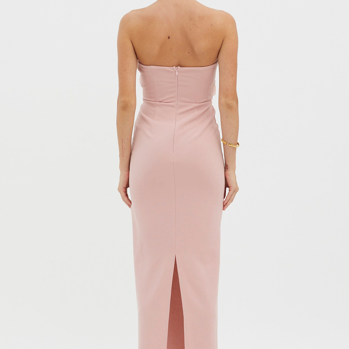 Karaline Strapless Bust Accent Maxi Dress Blush 2