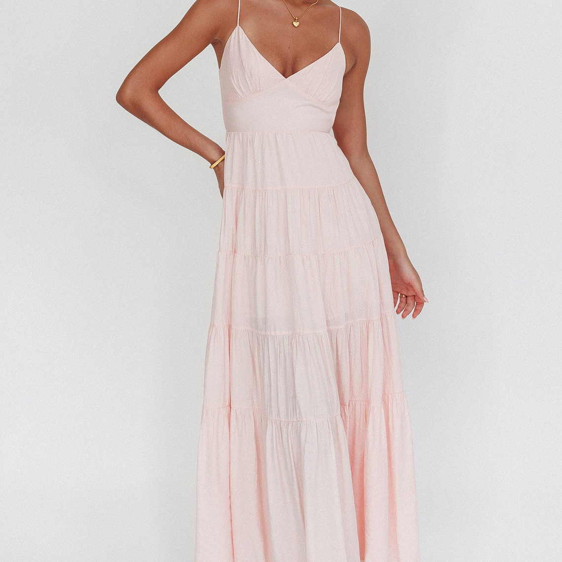 Main Attraction Cami Strap Maxi Dress Blush 5