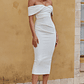 Lillianne Off-Shoulder Midi Dress White - thumbnail 3