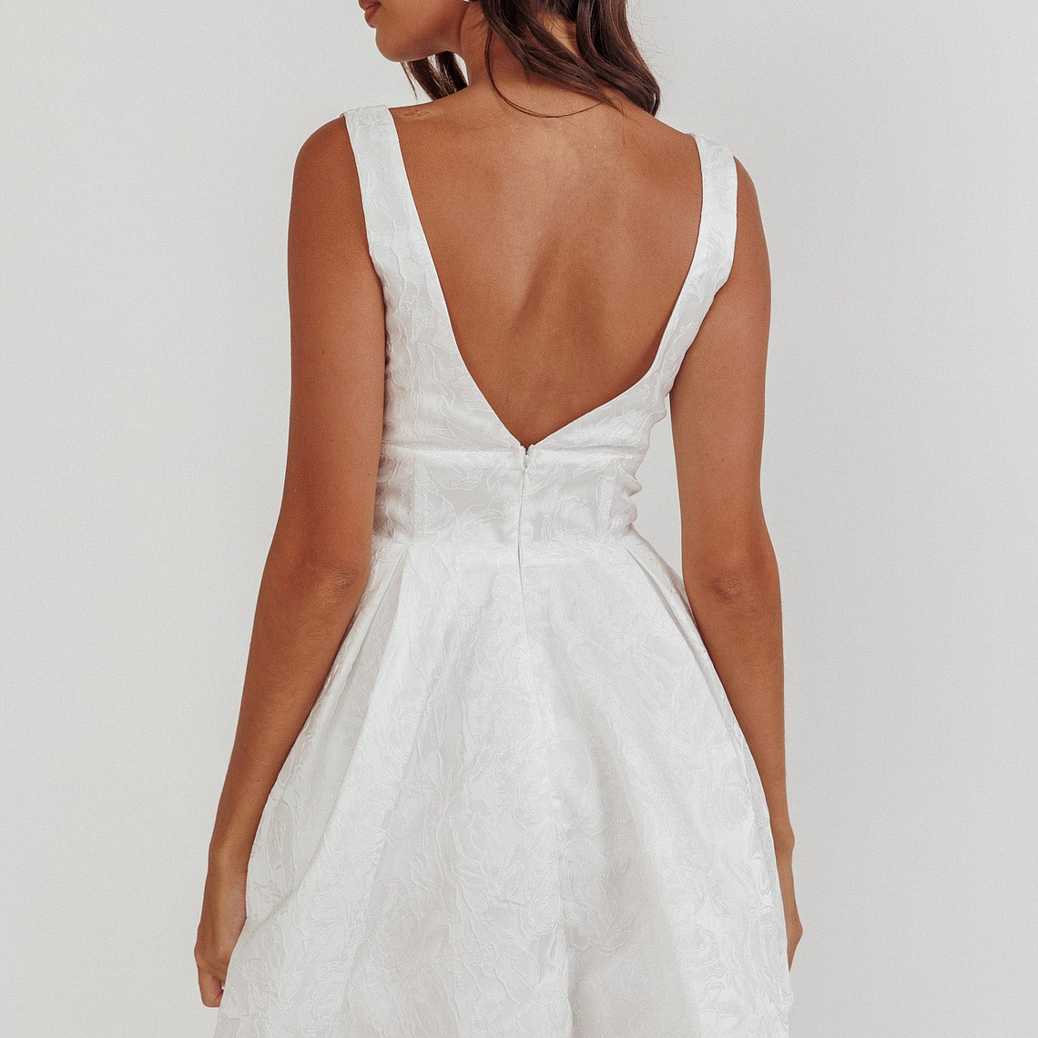 Belle Enchante Jacquard Mini Dress White 2