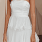 Giavana Strapless Layered Midi Dress Off White - thumbnail 4