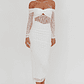 Oliana Off-Shoulder Mesh Maxi Dress White - thumbnail 3