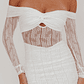 Oliana Off-Shoulder Mesh Maxi Dress White - thumbnail 4