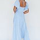 Lula Gathered Bust Midi Dress Blue - thumbnail 2