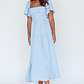 Lula Gathered Bust Midi Dress Blue - thumbnail 5