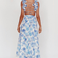 Madara Lace-Up Back Maxi Dress Floral Blue - thumbnail 3
