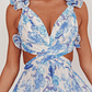 Madara Lace-Up Back Maxi Dress Floral Blue - thumbnail 5