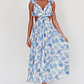 Madara Lace-Up Back Maxi Dress Floral Blue - thumbnail 6