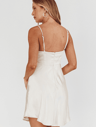 Well Versed Pleated Mini Dress Champagne