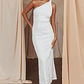 Lingering Love One-Shoulder Twist Midi Dress White - thumbnail 1