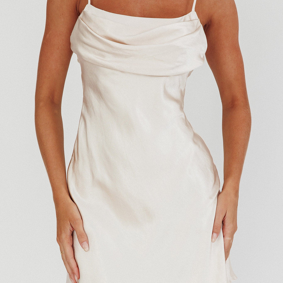 Well Versed Pleated Mini Dress Champagne 4