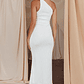 Lingering Love One-Shoulder Twist Midi Dress White - thumbnail 2