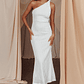 Lingering Love One-Shoulder Twist Midi Dress White - thumbnail 5