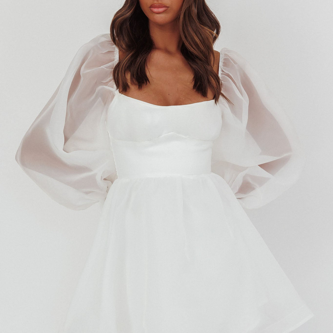 I've Got Sunshine Long Sleeve Mini Dress White 1