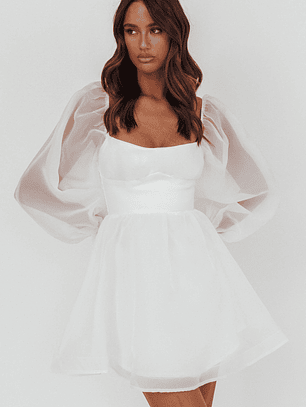 I've Got Sunshine Long Sleeve Mini Dress White