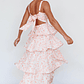 Provence Bloom Tiered Midi Dress Floral Orange - thumbnail 1