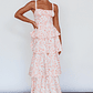 Provence Bloom Tiered Midi Dress Floral Orange - thumbnail 2