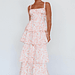 Provence Bloom Tiered Midi Dress Floral Orange - thumbnail 3