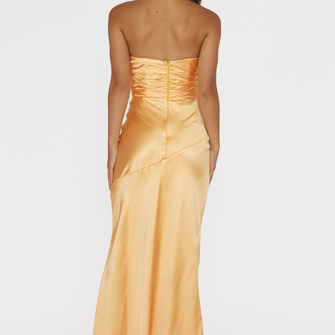 Blaise Asymmetric Neckline Maxi Dress Apricot 2