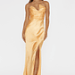 Blaise Asymmetric Neckline Maxi Dress Apricot - thumbnail 3