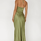 High Roller Flower Decoration Halter Dress Olive - thumbnail 2