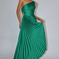 Brooklynn One-Shoulder Accordion Pleat Dress Kelly Green - thumbnail 1