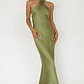 High Roller Flower Decoration Halter Dress Olive - thumbnail 5