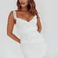 La Vida Frill Trim Off-Shoulder Mini Dress White - thumbnail 2