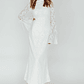 Kalia Long Sleeve Lace Midi Dress Cream - thumbnail 1