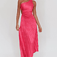 Amelie One-Shoulder Accordion Pleat Maxi Dress Floral Fuchsia - thumbnail 6