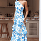 Kenny One Shoulder Tiered Maxi Dress Blue - thumbnail 1