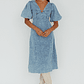 Elias Puff Sleeve Midi Dress Denim - thumbnail 1