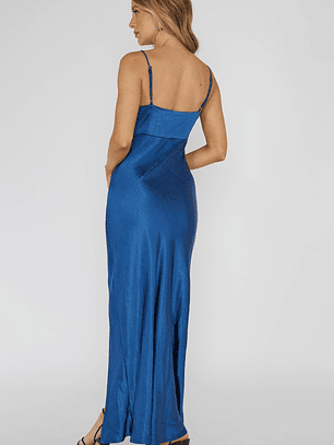 Marlie Side Pleat Maxi Dress Navy