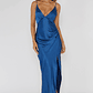 Marlie Side Pleat Maxi Dress Navy - thumbnail 5