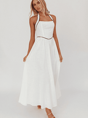 Rune Backless Maxi Dress White