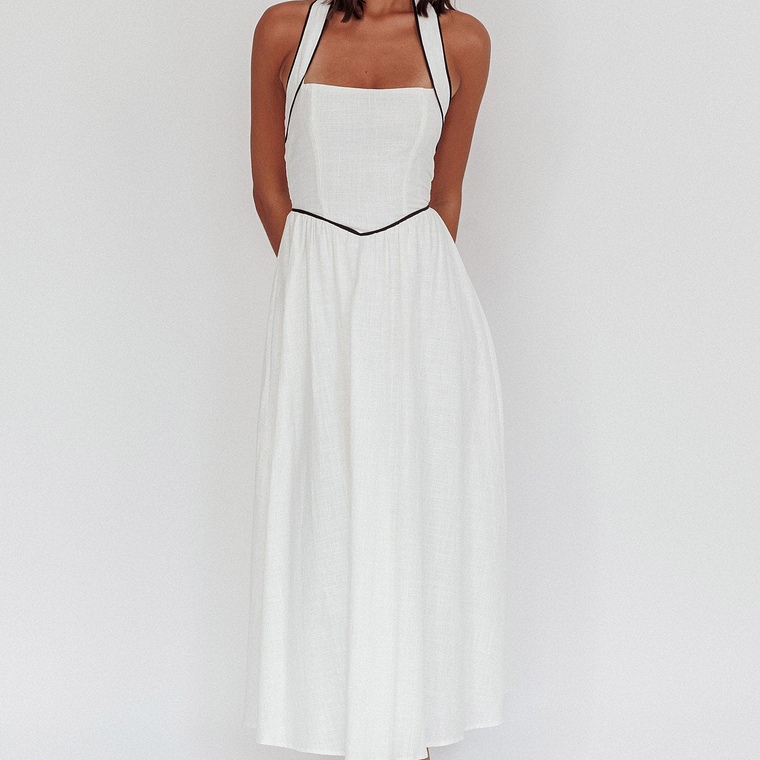 Rune Backless Maxi Dress White 3