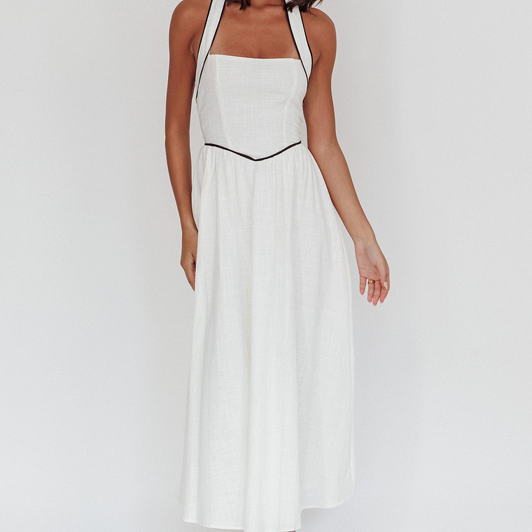 Rune Backless Maxi Dress White 7